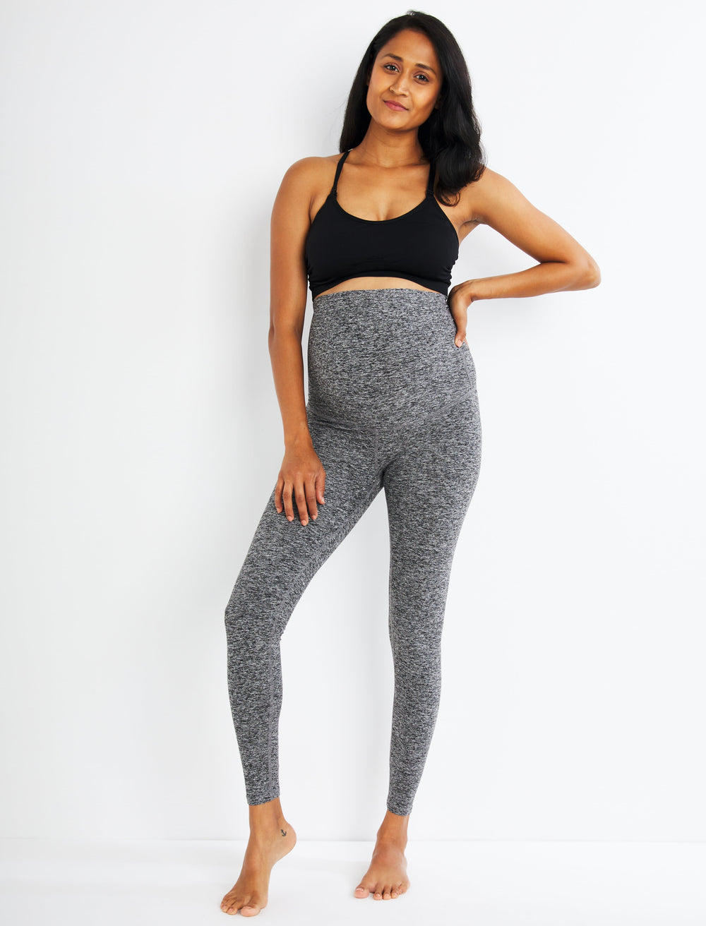 Beyond the Bump Spacedye Maternity Ankle Length Leggings - A Pea