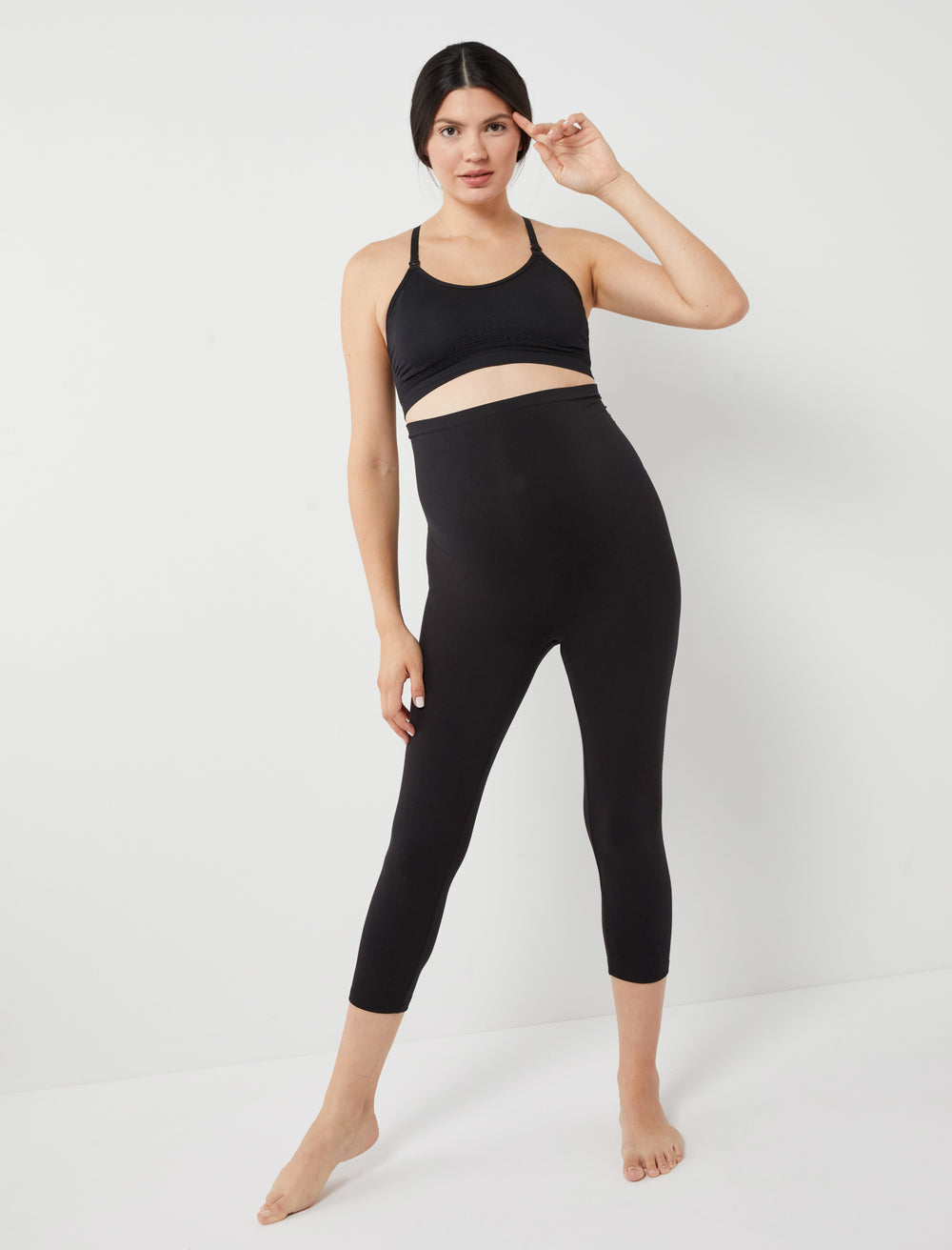 Luxe Essentials Secret Fit Belly Ultra Soft Crop Maternity Leggings - A Pea  In the Pod