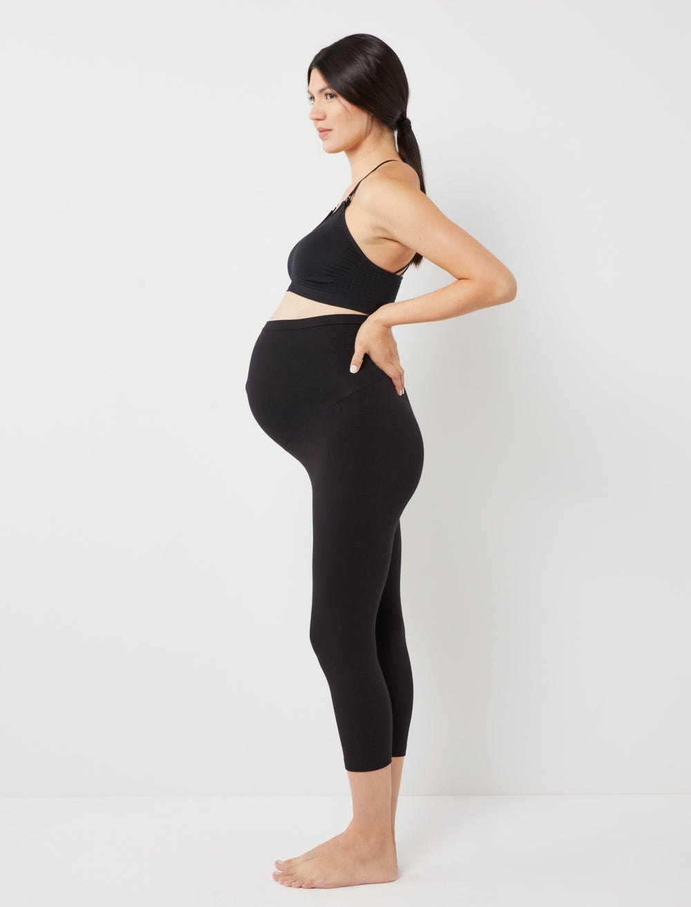 Joyaria Maternity Leggings Over The Belly Ultra Soft Stretchy Full Length  Active Workout Yoga Pregnancy Pants Petite (Black, Small) at  Women's  Clothing store
