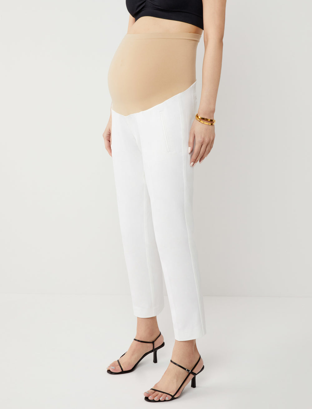 LENAM Soft Cotton Lycra Stretchable Maternity Pants with Double Pockets and  Full Belly Coverage