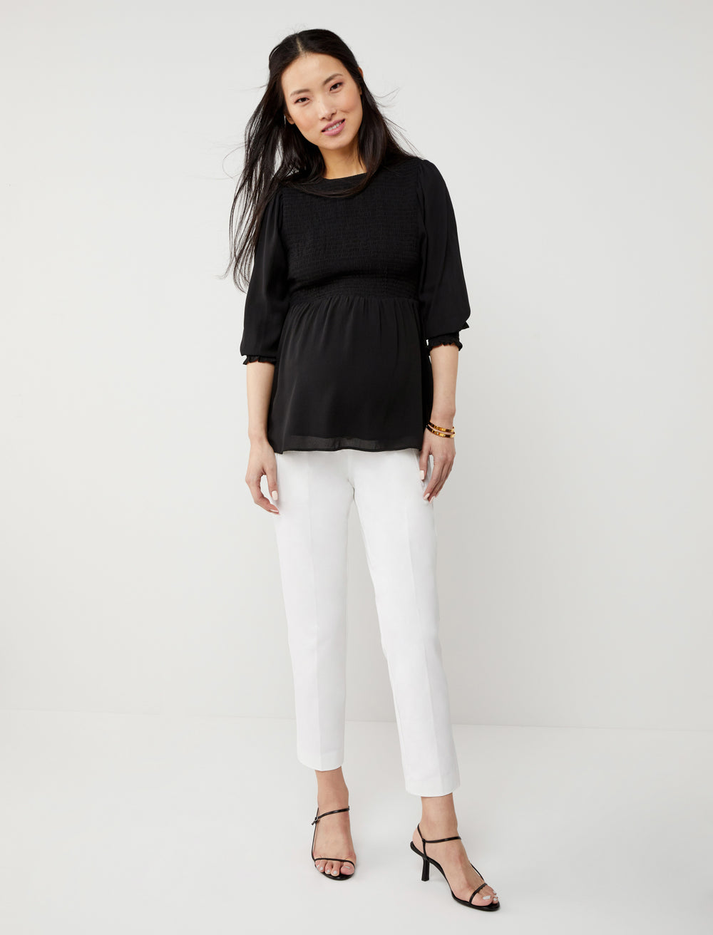 The Curie Secret Fit Belly Twill Slim Ankle Maternity Pant - A Pea