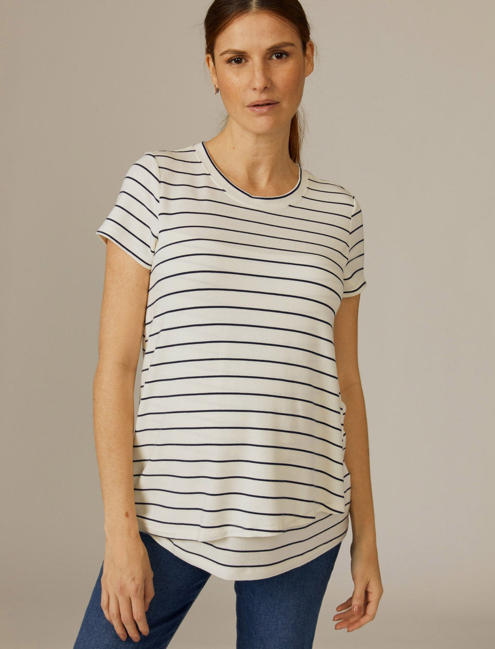 Pull Over Crew Neck Nursing Tee - A Pea In the Pod
