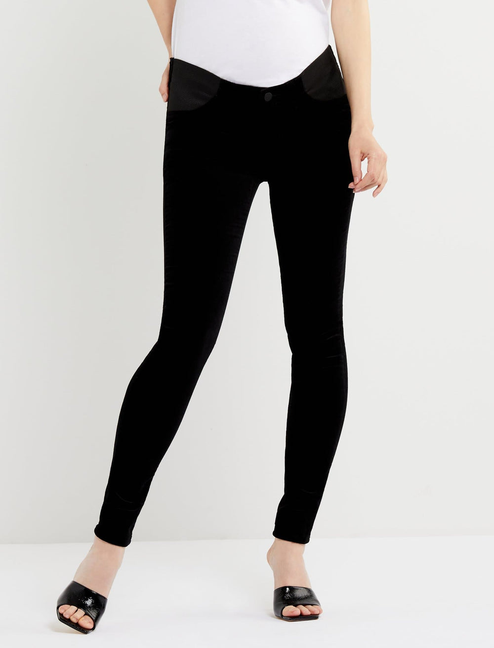 J Brand Side Panel Mama J Super Skinny Velvet Maternity Pants - A