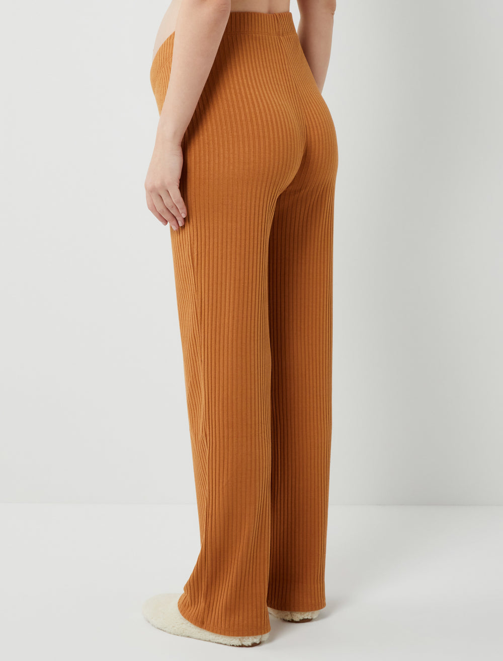 Luxe Lounge Rib Knit Under Belly Wide Leg Pant - A Pea In the Pod