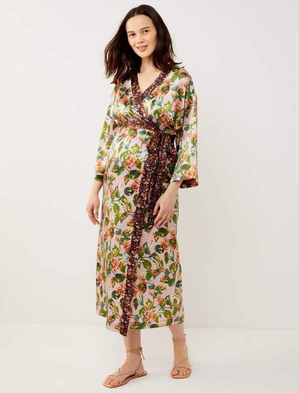 Maternity Kimono Wrap Dress Made with Liberty Fabric - A Pea In the Pod