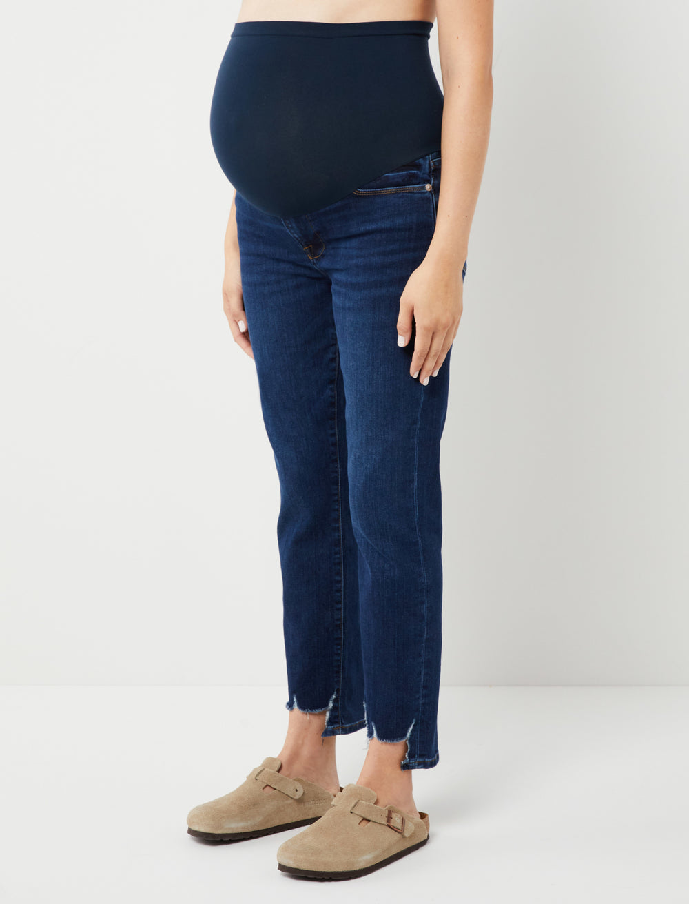 Frame Le High Raw Hem Straight Leg Maternity Jeans